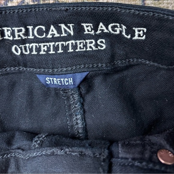 American Eagle Outfitters Women's Black Denim Shorts Hi-Rise Festival - Picture 4 of 5